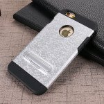 Wholesale iPhone 7 Plus Pixel Armor Hybrid Kickstand Case (Silver)
